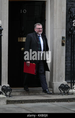 Londres, Royaume-Uni. Jan 9, 2018. David Mundell député Secrétaire d'État pour l'Écosse participe à une réunion du cabinet au 10 Downing Street, Londres. Credit : RM Press/Alamy Live News Banque D'Images