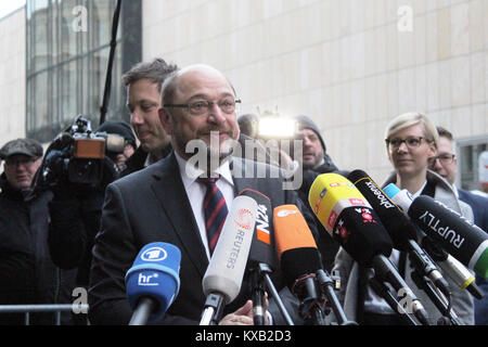 Sondierungsgespräche à Berlin, Allemagne. Jan 9, 2018. Photos de la "conversation exploratoire", mettant en vedette : Martin Schulz (SPD), où : Berlin, Allemagne /Quand : 09.01.2018 Crédit : Tahsin Ocak/Alamy Live News Banque D'Images