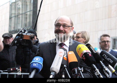 Sondierungsgespräche à Berlin, Allemagne. Jan 9, 2018. Photos de la "conversation exploratoire", mettant en vedette : Martin Schulz (SPD), où : Berlin, Allemagne /Quand : 09.01.2018 Crédit : Tahsin Ocak/Alamy Live News Banque D'Images