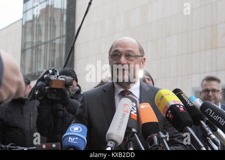 Sondierungsgespräche à Berlin, Allemagne. Jan 9, 2018. Photos de la "conversation exploratoire", mettant en vedette : Martin Schulz (SPD), où : Berlin, Allemagne /Quand : 09.01.2018 Crédit : Tahsin Ocak/Alamy Live News Banque D'Images