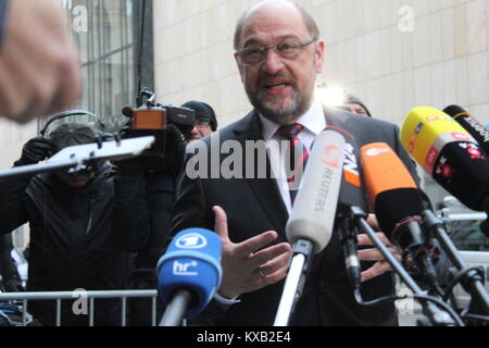 Sondierungsgespräche à Berlin, Allemagne. Jan 9, 2018. Photos de la "conversation exploratoire", mettant en vedette : Martin Schulz (SPD), où : Berlin, Allemagne /Quand : 09.01.2018 Crédit : Tahsin Ocak/Alamy Live News Banque D'Images