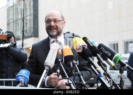 Sondierungsgespräche à Berlin, Allemagne. Jan 9, 2018. Photos de la "conversation exploratoire", mettant en vedette : Martin Schulz (SPD), où : Berlin, Allemagne /Quand : 09.01.2018 Crédit : Tahsin Ocak/Alamy Live News Banque D'Images