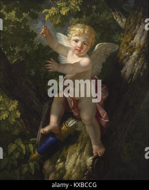 La peinture de Jean-Jacques-François le Barbier « Cupidon in a Tree » représente la figure mythologique de Cupidon dans une scène classique romantique, mettant en lumière les thèmes de l'amour et de la mythologie dans le français du XVIIIe siècle Banque D'Images
