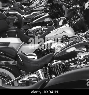 Black & White foule de American Iron motos Banque D'Images