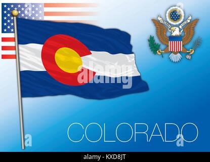 Drapeau de l'État fédéral du Colorado, United States Illustration de Vecteur