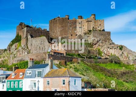 Château Mont Orgueil,Gorey,Jersey,Channel Islands, United Kingdom Banque D'Images