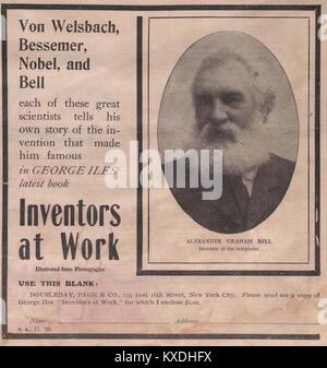 'Alexander Graham Bell, inventeur du téléphone - Doubleday, Page & Co., 133 East 16th Street, New York City. Veuillez m'envoyer … Banque D'Images
