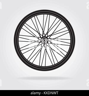 Icône d'une télévision vélo, roue de bicyclette, silhouette vecteur pour votre conception. Illustration de Vecteur