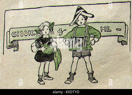 Les enfants à jouer à une fête avec des party hat et tambour Banque D'Images