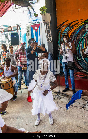 La rumba, Pena, AfroCubana culturel Callejon de Hamel, La Havane, Cuba Banque D'Images