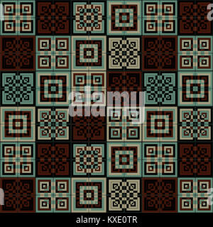 Bleu vert et marron à l'intérieur des carrés carrés de fond cube Banque D'Images