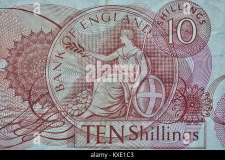 Banque d'Angleterre 10 billets Shilling Banque D'Images