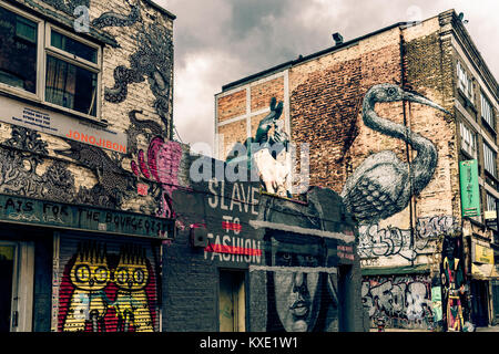 Rues de Brick Lane - Shorditch - Londres - UK © Sauriêl Ltd | Samantha | Scholl | www.saurielcreative.com fb.com/SaurielPhotography Banque D'Images