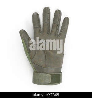 Vue de dessus des gants verts soldat isolé sur blanc. 3D illustration Banque D'Images