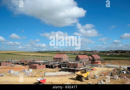 La construction de nouveaux logements estate, Grantham, Lincolnshire, Angleterre, RU Banque D'Images