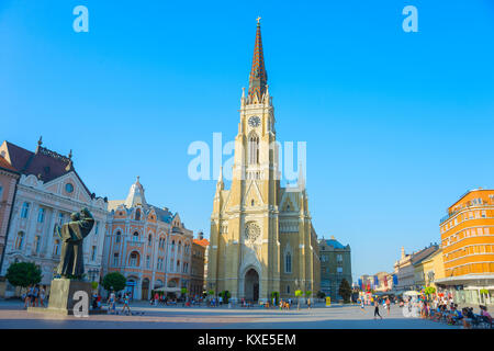 NOVI SAD, SERBIE - Aug 26, 2017 : les gens à la place de la liberté. Novi Sad est la deuxième plus grande ville de Serbie. Banque D'Images