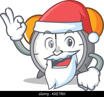 Santa réveil mascot cartoon Illustration de Vecteur