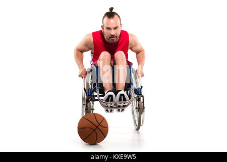 Basket-ball en fauteuil roulant Banque D'Images