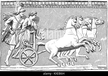 Menelaos ou Ménélas, roi de Sparte mycénienne et Helen Banque D'Images
