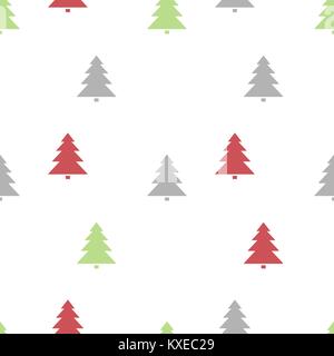 Transparente avec motif de Noël Arbres colorés sur fond blanc. Vector illustration Illustration de Vecteur