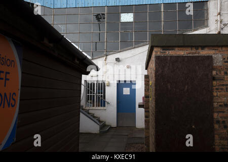 L'intérieur du peuplement principal à la Station Park, photographié avant Forfar Athletic a eu sur la ville d'Edinburgh dans une ligue 2 SPFL luminaire. C'était le sixième du club et dernière réunion de la saison inaugurale de la ville depuis la promotion de la Ligue des basses terres de la saison précédente. Ville est venu de l'arrière pour gagner ce match 2-1, suivi par une foule de 446. Banque D'Images