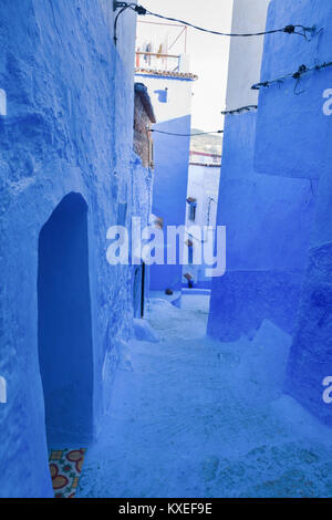 Détails de l'architecture traditionnelle marocaine à Chefchaouen, Maroc, Afrique Banque D'Images