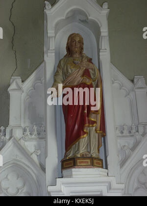 Alembon (Pas-de-Calais) Église, statue Sacré-Coeur de Jésus-Christ Banque D'Images