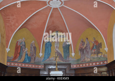 Alexis douce de la salle - Triptyque du chœur de l'église de Pollionnay Banque D'Images