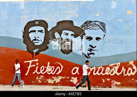 La HAVANE, CUBA, le 11 mai 2009. Des graffitis et des peintures murales représentant le héros national de Cuba, à La Havane, le 11 mai 2009. Banque D'Images