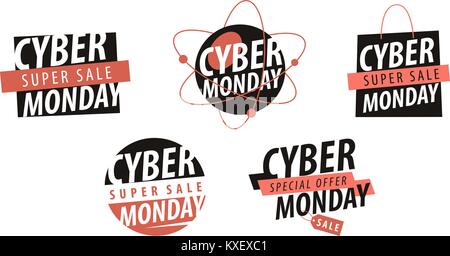 Concept de vente. L'étiquette du Cyber Monday. Vector illustration Illustration de Vecteur