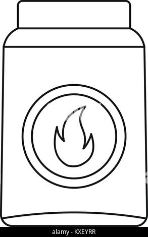 Boîte d'allumettes, l'icône de style contour Illustration de Vecteur