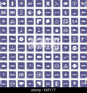 Emplacement 100 icons set grunge sapphire Illustration de Vecteur