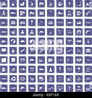 Camion 100 icons set grunge sapphire Illustration de Vecteur