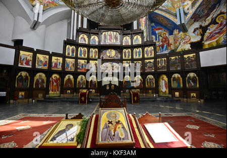 Intérieur de l'église de Saint Clément d'Ohrid (Soborna Crkva), Skopje, Macédoine Banque D'Images