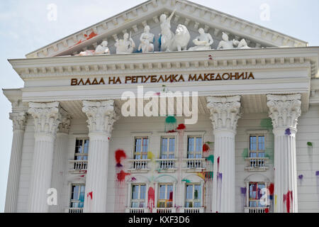 Chambre de gouvernement de Macédoine (Vlada Na Republika Makedonija), Skopje Banque D'Images