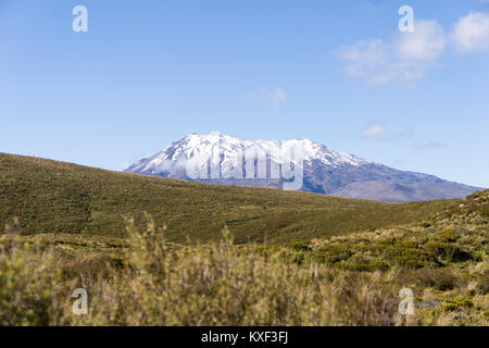 Vue depuis le mont Ruapehu Tongariro Crossing sur sur une journée claire Banque D'Images