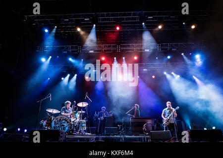 Le groupe de rock américain The Black Keys effectue un concert live at the Spanish music festival Primavera Sound 2015 à Barcelone. L'Espagne, 28/05 2015. Banque D'Images