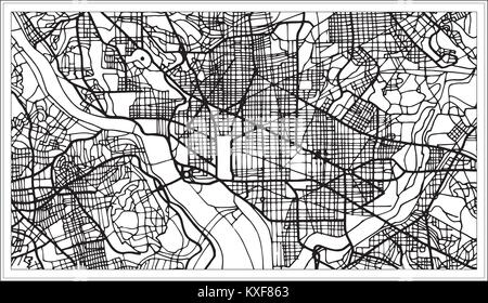 Washington DC USA Map en noir et blanc. Vector Illustration. Une carte de Noël. Illustration de Vecteur