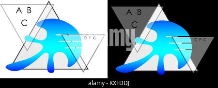 Résumé de triangles et de méduses méduses logo d'entreprise Illustration de Vecteur