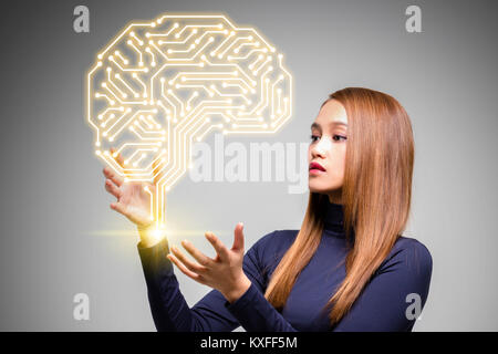 L'Intelligence Artificielle(IA) concept, rendu 3D Banque D'Images