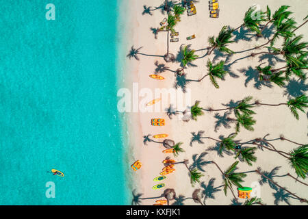 Vue aérienne de Caribbean resort, Punta Cana, République Dominicaine Banque D'Images