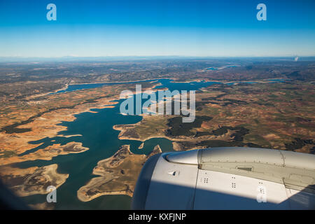 Vue aérienne d'avion de paysage près de Madrid, Espagne Banque D'Images