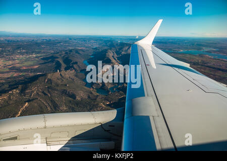 Vue aérienne d'avion de paysage près de Madrid, Espagne Banque D'Images