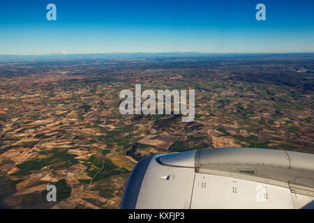 Vue aérienne d'avion de paysage près de Madrid, Espagne Banque D'Images