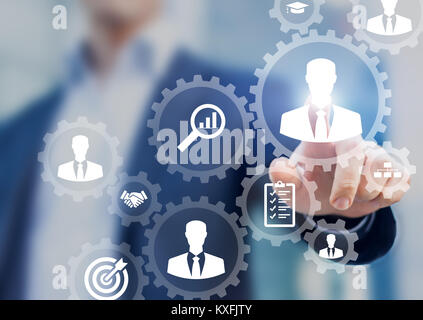 La gestion des ressources humaines et des processus de recrutement responsable RH concept avec la sélection de candidat à l'embauche Banque D'Images