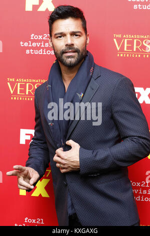 Hollywood, Californie. 8 janvier, 2018. Ricky Martin assiste à 'l'Assassinat de Gianni Versace : American Crime Story' en première mondiale au ArcLight Hollywood le 8 janvier 2018 à Hollywood, Californie. | Verwendung weltweit Credit : dpa/Alamy Live News Banque D'Images