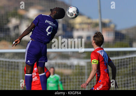 L'Espagne. 10 janvier, 2018. Ganvoula, Jean-Christophe Bahebeck durant le match amical entre le FC Utrecht vs le RSC Anderlecht à La Manga Club, Murcia, Espagne. 10 janvier de 2018. Más Información Gtres Crédit : Comuniación sur ligne, S.L./Alamy Live News Banque D'Images