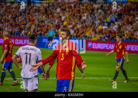 Encuentro de 00421 España contre l'Albanie, partido de clasificación para el Mundial de Rusia 2018, en el Estadio Rico Pérez de Alicante (España) Banque D'Images