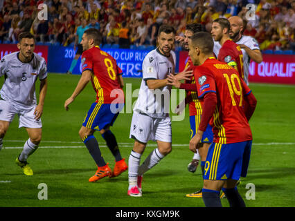 Encuentro de 00421 España contre l'Albanie, partido de clasificación para el Mundial de Rusia 2018, en el Estadio Rico Pérez de Alicante (España) Banque D'Images