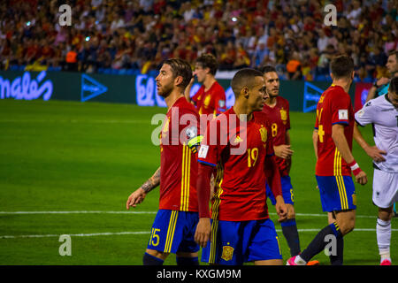 Encuentro de 00421 España contre l'Albanie, partido de clasificación para el Mundial de Rusia 2018, en el Estadio Rico Pérez de Alicante (España) Banque D'Images